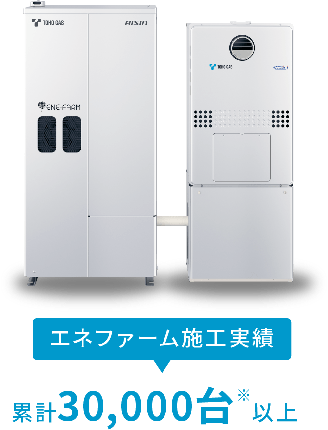 エネファーム施工実績累計30,000台※以上