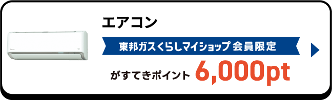 エアコン 東邦ガスくらしマイショップ会員限定がすてきポイント6,000pt