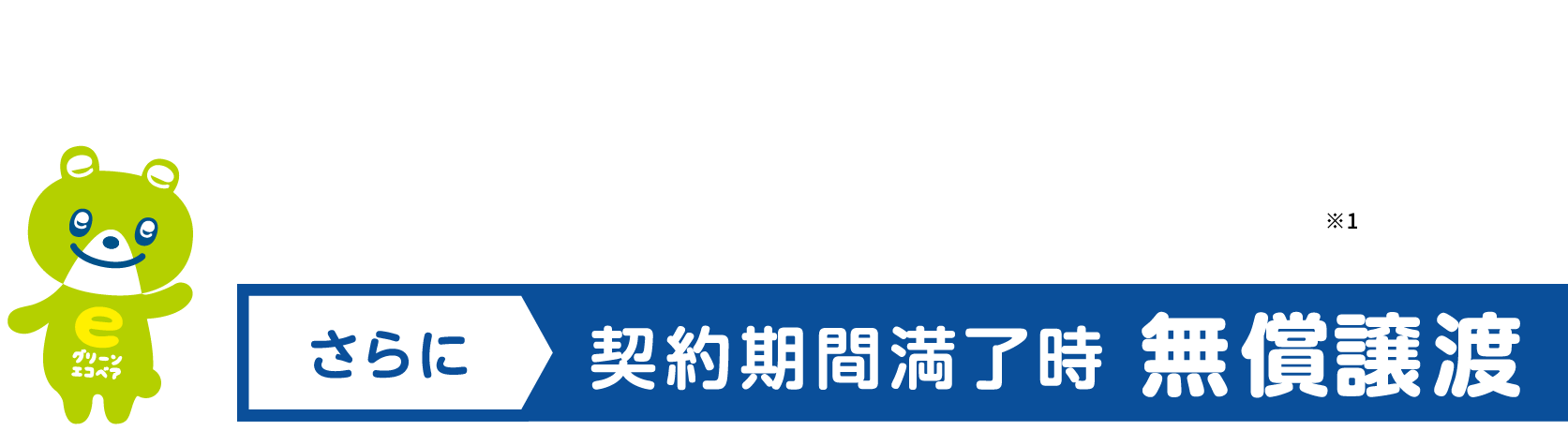 太陽光発電システム＋蓄電池 さらに契約期間満了時無償譲渡